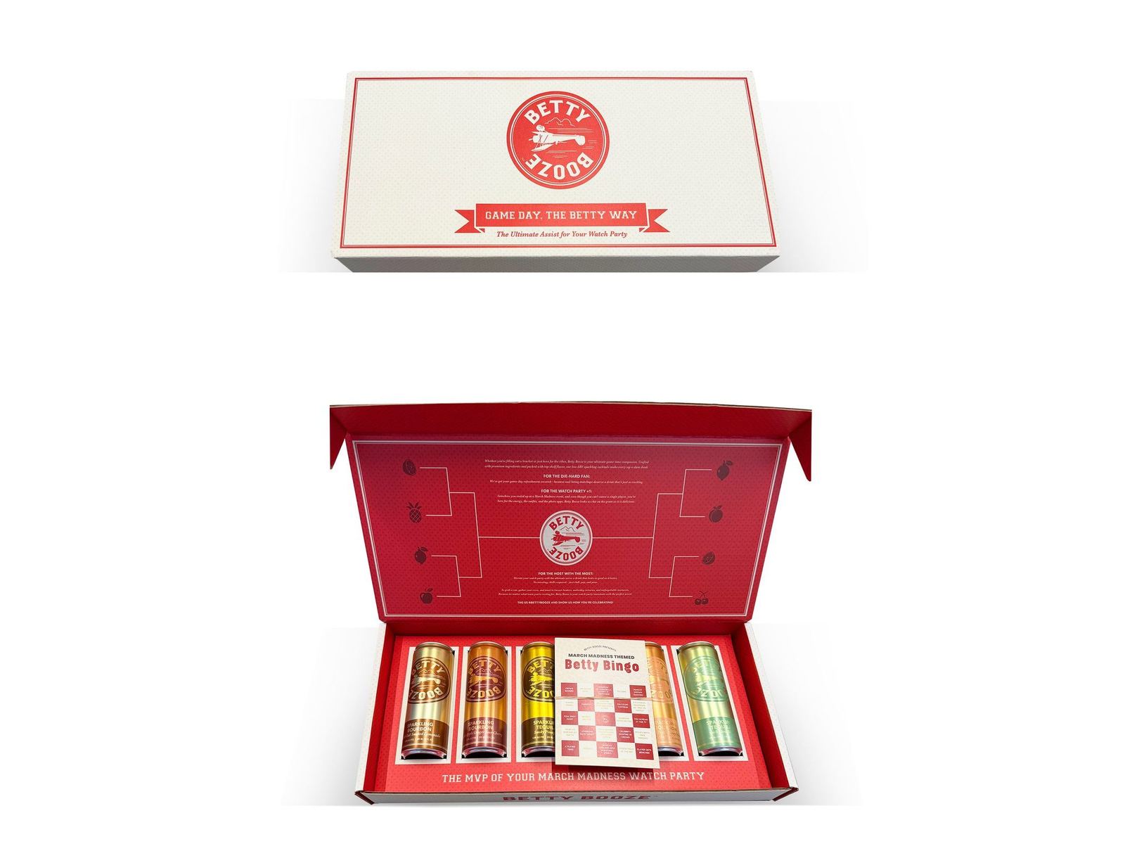 Betty Booze retail kit box with printed lid and die-cut can tray by VSL Packaging