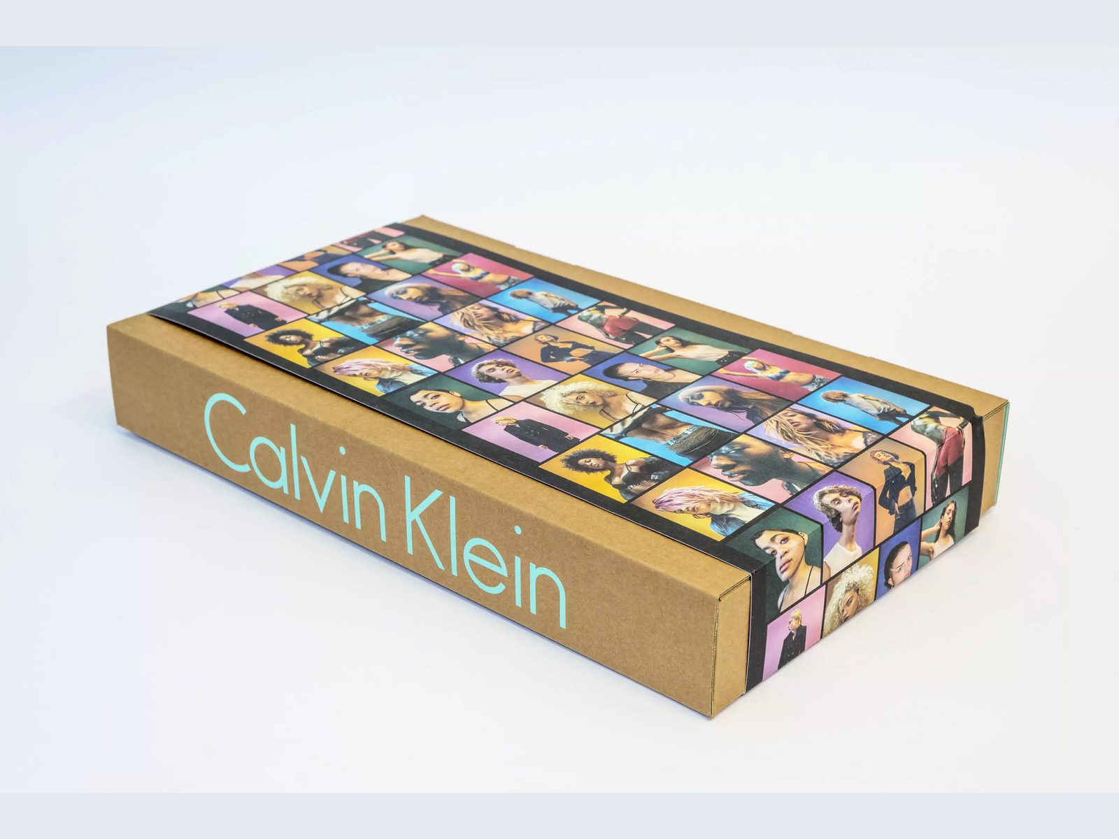 Calvin Klein kraft box with a full-color photo-collage lid by VSL Packaging