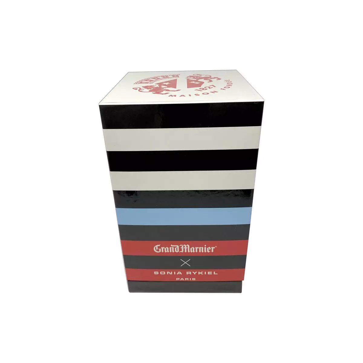 Grand Marnier × Sonia Rykiel striped two-piece telescope box with printed lid