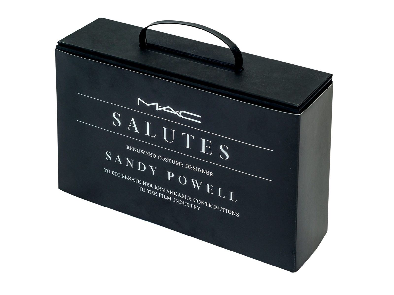 MAC Cosmetics black rigid carry case with a fabric handle by VSL Packaging