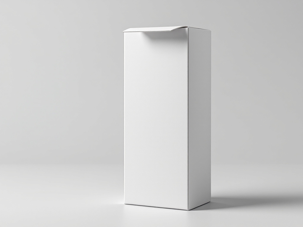 Slim white straight tuck end carton closed, with both tuck flaps folding from the same panel